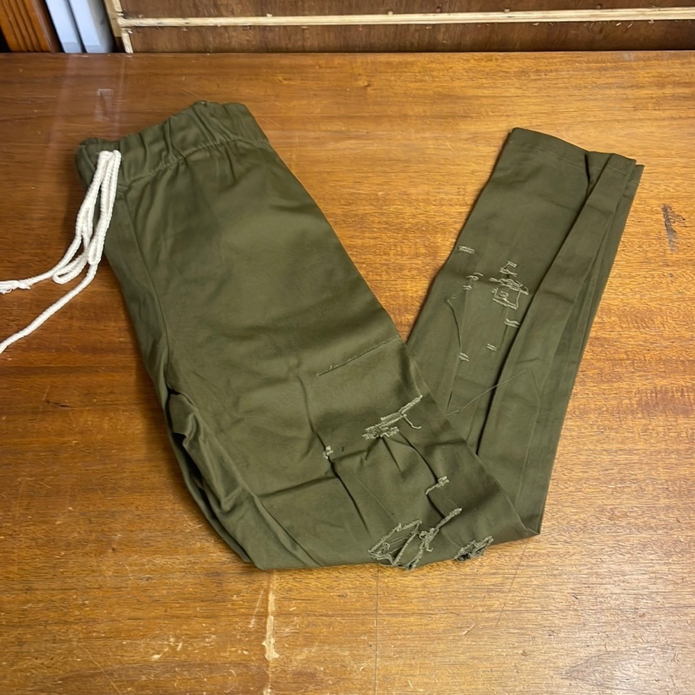 EPTM Men’s Trasher Pants Distressed in Olive by The Perfect Example T-21